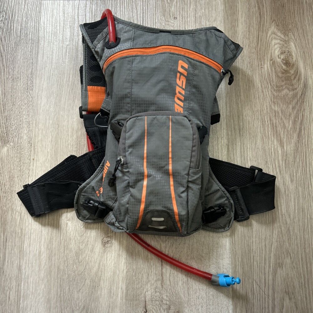 USWE Airborne 3L Race Edition 2L Hydration Pack  Running Cycling Backpack Gray
